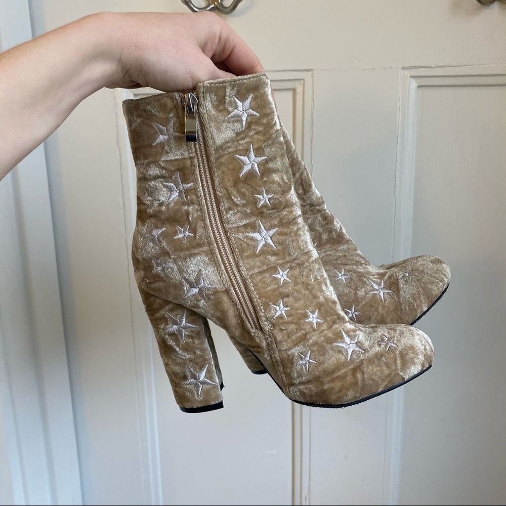 Velvet star booties